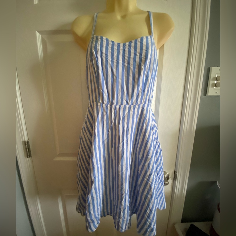 Old Navy Blue and White Cami Sundress